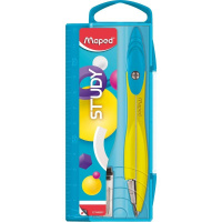 Циркуль "Study pop" + грифель, металл/пластик, эргономичная головка, в футляре 194500