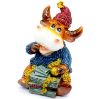 Копилка Бык с деньгами 11х9х12см 2 вида BY812