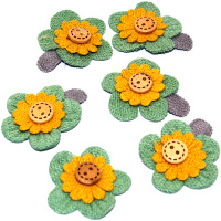 Цветок декоративный Ромашка 3,5х5см желто-зеленый 6шт/уп. Y9508-19