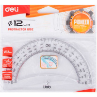 Транспортир 12см 180*прозрачный, пластик, градуировка "Pioneer" EG10212