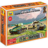 Набор "Великие противостояния. "Т-34/76" против "Пантеры" 12,5см 160 деталей 5202