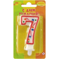 Свеча д/торта "Красное конфетти" 7, 7см 108103