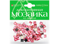 Мозаика декор. 8*8мм 100шт розовый акрил 2-334/10