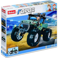 Конструктор "Город, Джип" 155 деталей 23х19х4,5см пластик (фигурка 11,6см) 38-1106