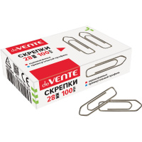 Скрепки 28мм 100шт оцинкованные, треугольные, в картонной коробке 4135334