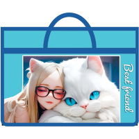 Папка с ручками А3 470х335х50мм "Нежная дружба" на молнии пластик ПМ-А3-26