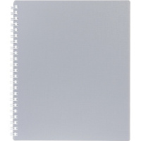 Тетрадь А5 80л клетка "Canvas. Серая" на спирали пластиковая обложка 081641