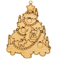 Подвеска "Ёлка с бусами" 9см фанера 3мм 600012
