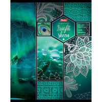 Тетрадь А5 48л клетка "Яркое сияние" на скобе 3D фольга матовая ламинация 5 дизайнов 48Т5офВ1/047845