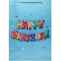Пакет подарочный "День Рождения. Голубой" 40х56х18см Y10483-24