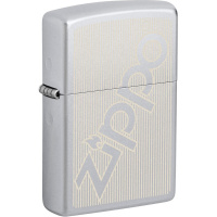 Зажигалка "Satin Chrome Logo" 38x13x57мм латунь/сталь, серебристая, матовая 29701