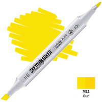 Маркер спиртовой двухсторонний "Sketchmarker" солнце SM-Y52