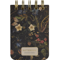 Блокнот А7 100л "Flora. Лесные ягоды" линия, на спирали, матовая ламинация Soft Touch, фольга