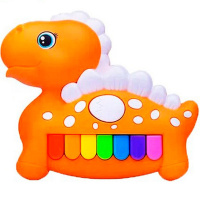 Музыкальная игрушка "Пианино. Динозавр" 12,5х11см 7 клавиш, пластик, оранжевый 11066-24