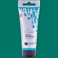 Краска акриловая 75мл изумрудно-зеленая туба с европодвесом Сонет 28109713