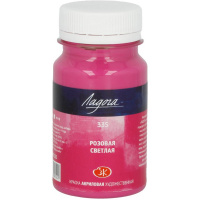 Краска акриловая 100мл розовая светлая Ладога 2227335