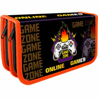 Пенал "Game zone" 19х10,5х5см, прямоугольный, двухстворчатый, печать на ткани ПО-49 Пенал "Game zone" 19х10,5х5см, прямоугольный, двухстворчатый, печать на ткани ПО-49