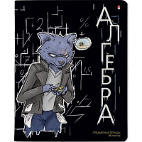 Тетрадь А5 48л клетка Алгебра "Зверобудни" на скобе матовая ламинация Soft Touch 7-48-1254/09