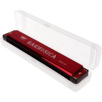 Гармошка губная 17,5х2,5см в футляре, металл/пластик, 4 цвета 11057-24