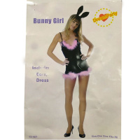 Карн.костюм Зайка рост 175см (платье, ободок, черн-роз.) Y2822-15