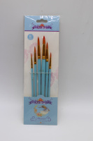 Набор кистей синтетика 6шт. круглые, голубые (№ 2,4,6,8,10,12) Y10739-24