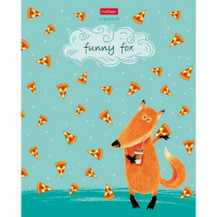 Тетрадь А5 48л клетка "Funny fox" на скобе матовая ламинация 5 дизайнов 48Т5лВ1/068331