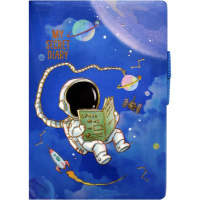 Бизнес-блокнот А6 80л "Космонавт" линия, 7БЦ, 2 резинки д/ручки, 4 вида Y10881-24