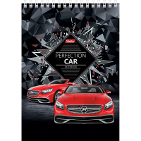 Блокнот А5 80л "Perfection car" без линовки, на спирали, 3D фольга матов.ламинация, 2 дизайна 055068