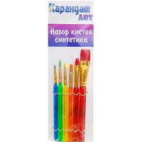 Набор кистей синтетика 6шт. (плоская № 4,6,8,16, круглая № 1,3) 0016-6