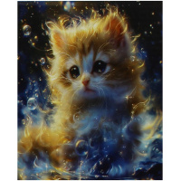 Алмазная мозаика 40х50см "Рыжий котенок" полная выкладка ZS4742