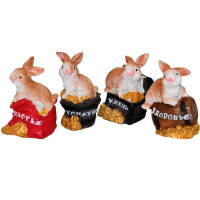 Сувенир "Кролик с пожеланиями" 7см 4 вида BT624-1