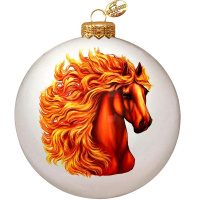 Шар 65мм "Лошадка с огненной гривой" в подарочной упаковке КУ-65-254046