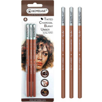 Карандаши угольные 3шт умбра жженая, в блистере TCP-01