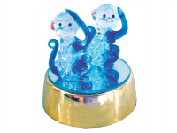 Сувенир Обезьянки 2шт 7см стекло, светящийся Y2714-15
