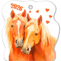 Магнит Две лошади 6,5х6,8см магнитный винил 9733