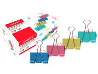 Зажим для бумаг 51мм 12шт. цветной, ассорти, в картонной коробке 4131318