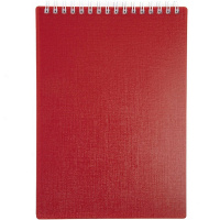 Блокнот А5 80л "Canvas. Красный" клетка, на спирали, пластиковая обложка 081522