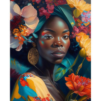 Живопись по номерам (акрил) 40х50см "Африканская девушка" сложность 4, холст на подрамнике МСА1936
