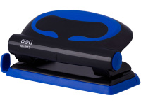 Дырокол 10л 2-отв, d-6мм, с линейкой, пластик, синий E0112