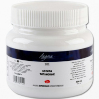 Краска акриловая 500мл белила титановые Ладога 2224101