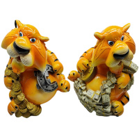 Копилка Тигр с деньгами 16см керамика 2 вида TG001