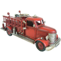Декоративное изделие "Пожарный автомобиль с телескопической лестницей" 14х8х9см металл