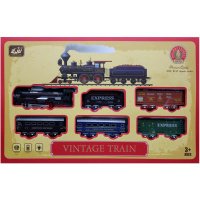 Железная дорога Паровоз + 5 вагонов, 42х27см, пластик, 33 детали (свет, звук) LT113600