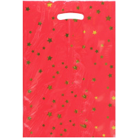 Пакет подарочный "Звезды" 17,5х25см фольга красный Y9006-19