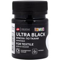Краска акриловая по ткани 50мл ультра черная Декола 4128834