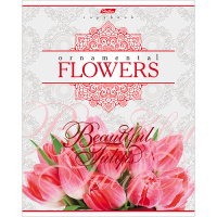 Тетрадь А5 48л клетка "Flowers" на скобе 3D лак матовая ламинация 5 дизайнов 48Т5лолВ1/052626