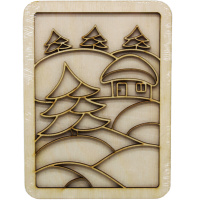 Заготовка для раскрашивания "Зимний домик" 17х12,5см фанера 3мм 220018