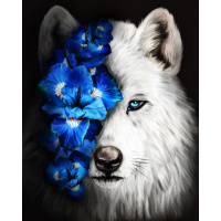 Живопись по номерам (акрил) 40х50см "Белый волк" сложность 4, холст на подрамнике МСА1891