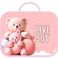 Папка с ручками 33,5х26х6см "Розовые медвежата" ткань ПШ-11