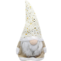 Сувенир "Гном" 42см текстиль, белый XY5016